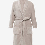 Shawl-collar velour dressing gown