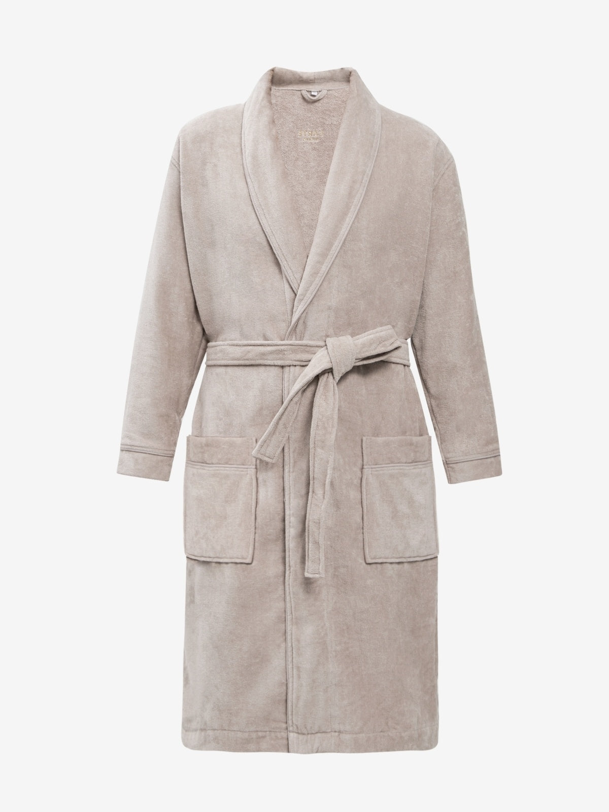 Shawl-collar velour dressing gown