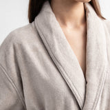 Shawl-collar velour dressing gown