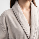 Shawl-collar velour dressing gown