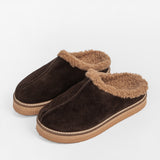 Women’s leather outdoor slippers with insulation