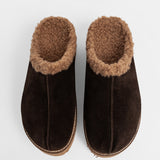 Women’s leather outdoor slippers with insulation