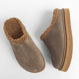 Women’s leather outdoor slippers with insulation