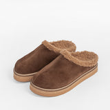 Women’s insulated leather outdoor slippers