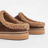 Women’s insulated leather outdoor slippers