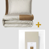 Rinkinys: satino patalynės komplektas 160x200 cm ir satino paklodė su guma, 160x200 cm