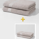 Set: cotton towel set - (2 pcs, 70 x 140 cm) and cotton towel set - (2 pcs, 50 x 90 cm)