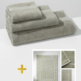 Set: cotton towels (3 VNT, 30x50, 50x90, 70x140) cotton bath mat