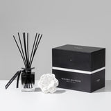 Set: velour hooded robe and Masako Blossom home fragrance with porcelain flower, 120 ml