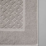 Set: velour bathrobe with shawl collar and cotton bath mat