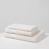 Set: velour shawl-collared dressing gown and cotton towels (3 VNT, 30x50, 50x90, 70x140)