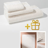 Set: cotton towels (3 VNT, 30x50, 50x90, 70x140) and cotton bath mat
