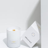 Scented soy wax candle with wooden wick "Opullence", 210 g
