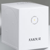 Scented soy wax candle with wooden wick "Amour", 210 g
